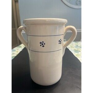 Coli Terracotta Creamish White & Blue 8.5” Utensil Crock